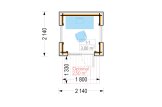 Garden Office Pod EMMY (Insulated, 34 mm + Cladding), 2x2 m (6'6" x 6'6"), 4 m² specification 1