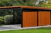 Double Wooden Carport LUNA DUO F With L-shape Wall 6x6 m (20'x20') customer 3