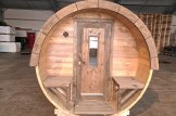 Outdoor Barrel Sauna With Changing Room HELGA 48 (46 mm), 4.8 m, ⌀ 1.97 m customer 3