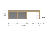 Double Wooden Garage SILVIA F (34 mm + cladding), 6x6m (20'x20'), With Single Carport 4x6 m (13'x20') specification 2