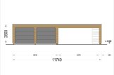 Double Wooden Garage SILVIA F (34 mm + cladding), 6x6m (20'x20'), With Double Carport 6x6 m (20'x20') specification 2
