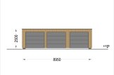 Triple Wooden Garage With Flat Roof SILVIA TRIO F (34 mm + Cladding), 9x6 m (30'x20'), 54 m² specification 2