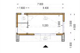 Garden Office Room TINA (Insulated, 34 + Cladding), 7x4 m (23'x13'), 20 m² specification 1