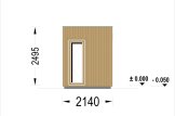 Outdoor Sauna DELLA (34 mm + Cladding), 2,6 x 2,1 m, 3,8 m² specification 2