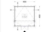Garden Log Cabin ALABAMA (34 mm), 4.5x4.5 m (15'x15'), 20 m² specification 1