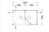 Garden Log Cabin KATERINA (28 mm), 5x3 m (16'x10'), 7.5 m² With 7.5 m² Terrace specification 1