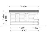 Log Cabin KING (44 mm), 4x5 m (13'x16'), 20 m² specification 2
