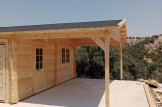 Double Wooden Garage MULTI (44 mm) 6x6 m With Single Carport 3x6 m customer 2