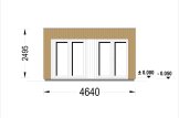 Outdoor Sauna With Changing Room DELLA (34 mm + Cladding), 4,6 x 2,1 m, 7,2 m², Terrace 6,7 m² specification 5