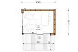 Garden room AMARA (Insulated, 34 + cladding), 4x3 m (13'x10'), 12 m² specification 1