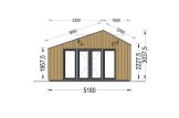 Garden Cabin TONIA (Insulated, 34 mm + Cladding), 5x5 m, 25 m² specification 2