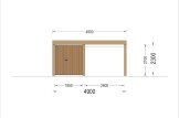 Single Wooden Carport With A Shed LUNA F PLUS, 4.9x5.6 m, With A Side Wall specification 2