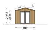 Garden Cabin EMMY S (Insulated, 34 mm + Cladding), 5x3 m, 15 m² specification 3