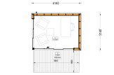 Garden room AMARA (Insulated, 34 + cladding), 4x3 m (13'x10'), 12 m² specification 1