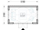 Garden Cabin EMMY S (Insulated, 34 mm + Cladding), 5x3 m, 15 m² specification 1