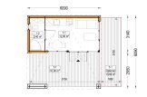 Garden room INES PLUS with front terrace (Insulated, 34 + cladding), 6x6 m (20'x20'), 36 m² specification 1