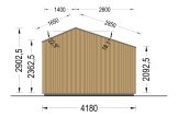 Garden Cabin TONIA (Insulated, 34 mm + Cladding), 4x3 m, 12 m² specification 4