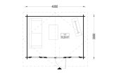 Garden Log Cabin OLYMP (34 mm), 4x3 m (13'x10'), 12 m² specification 1