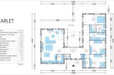 Log Cabin House SCARLET (44 mm + Cladding), 139 m² specification 1