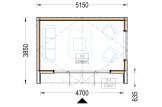 Garden Log Cabin PIA (Insulated, 34 mm + Cladding), 5x3 m (16'x10'), 15 m² specification 1