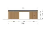 Double Wooden Carport With A Shed LUNA DUO F PLUS, 7.6x5.6 m, With A Side Wall specification 4