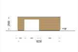 Single Wooden Garage SILVIA F (34 mm + cladding), 4x6 m (13'x20'), With Single Carport 4x6 m (13'x20') specification 4