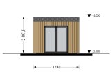 Garden Office Pod TONIA (Insulated, 34 mm + Cladding), 3x3 m (10' x 10'), 9 m² specification 5