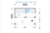 Outdoor Sauna With Changing Room DELLA (34 mm + Cladding), 4,6 x 2,1 m, 7,2 m², Terrace 6,7 m² specification 1
