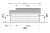 Log Cabin ELLA With Shed Attached (34 mm), 7x4 m (23'x13'), 28 m² specification 4
