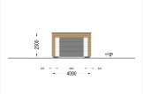 Single Wooden Garage SILVIA F (34 mm + cladding), 4x6 m (13'x20'), With Single Carport (directly in front) 4x6 m (13'x20') specification 3