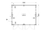 Double Wooden Garage with Flat Roof MODERN (44 mm), 6x5 m (20'x16'), 30 m² specification 1