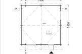 Log Cabin DREUX (44 mm), 6x6 m (20'x20'), 36 m² specification 1