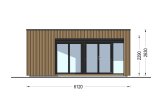 Garden room INES PLUS with front terrace (Insulated, 34 + cladding), 6x6 m (20'x20'), 36 m² specification 2