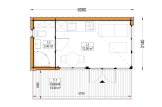 Garden room INES (Insulated, 34 + cladding), 6x3 m (20'x10'), 18 m² specification 1
