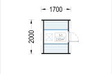 Outdoor Barrel Sauna HELGA 17 (46 mm), 1.7 m, ⌀ 1.97 m specification 1