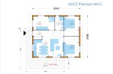 Granny Flat ALICE S (44 mm + Cladding), 10.2x6.2 m (34'x20'), 63 m² specification 1