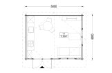 Log Cabin LILLE (34 mm), 5x4 m (16'x13'), 20 m² specification 1