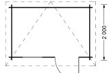Garden Log Cabin MODERN (28 mm), 3x2 m (10'x7'), 6 m² specification 1