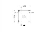 Garden Gazebo FLORA (44 mm), 3x3 m (10'x10'), 9 m² specification 1