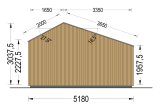 Garden Cabin TONIA (Insulated, 34 mm + Cladding), 5x3 m, 15 m² specification 4