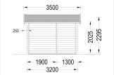 Outdoor Sauna ELDA (44 mm), 2,5x3,2 m, 8 m² specification 5