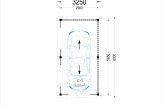 Single Wooden Carport LUNA With L-shape Wall 3.2x6 m (20'x20') specification 1