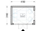 Garden Cabin TONIA (Insulated, 34 mm + Cladding), 4x3 m, 12 m² specification 1