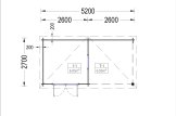 Garden Log Cabin LARISSA (28 mm), 5.2x2.7 m, 7 m² With 7 m² Terrace specification 1