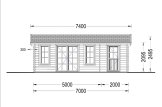 Log Cabin LEA With Shed Attached (34 mm), 7x4 m (23'x13'), 28 m² specification 2