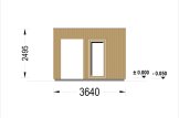 Outdoor Sauna DELLA (34 mm + Cladding), 3,6 x 2,1 m, 5,5 m², Terrace 5 m² specification 2