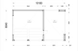 Double Wooden Garage SILVIA F (34 mm + cladding), 6x6m (20'x20'), With Single Carport 4x6 m (13'x20') specification 1