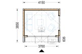 Garden Log Cabin PIA (Insulated, 34 mm + Cladding), 4x3 m (13'x10'), 12 m² specification 1