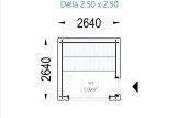 Outdoor Sauna DELLA (34 mm + Cladding), 2,6 x 2,6 m, 5 m² specification 1
