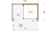 Garden room LAYLA (Insulated, 34 + cladding), 5x3 m (16'x10'), 13 m² specification 1